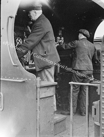 ENGINE DRIVER & STOKER ON FOOTPLATE